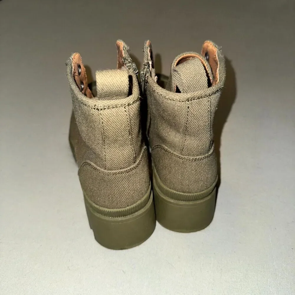 Universal Thread Teagan Women's US 6.5 Bootie Olive Lace-Up Casual Ankle Boots‎